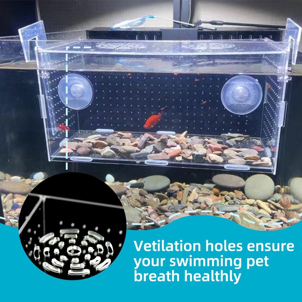 Fish Breeding Box, Acrylic Isolation Box Separator for Aquarium