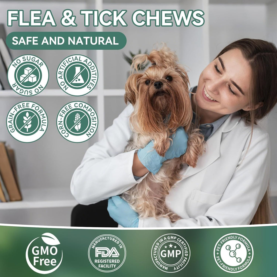 Flea and Tick Prevention for Dogs Chewable, Dog Flea Treatment, 200 Ct