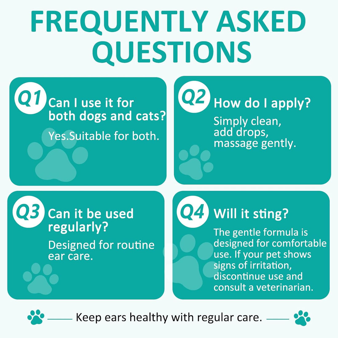 Daiasns Ear Cleanser for Dogs & Cats, Pet Ear Drops for Itchy Ears