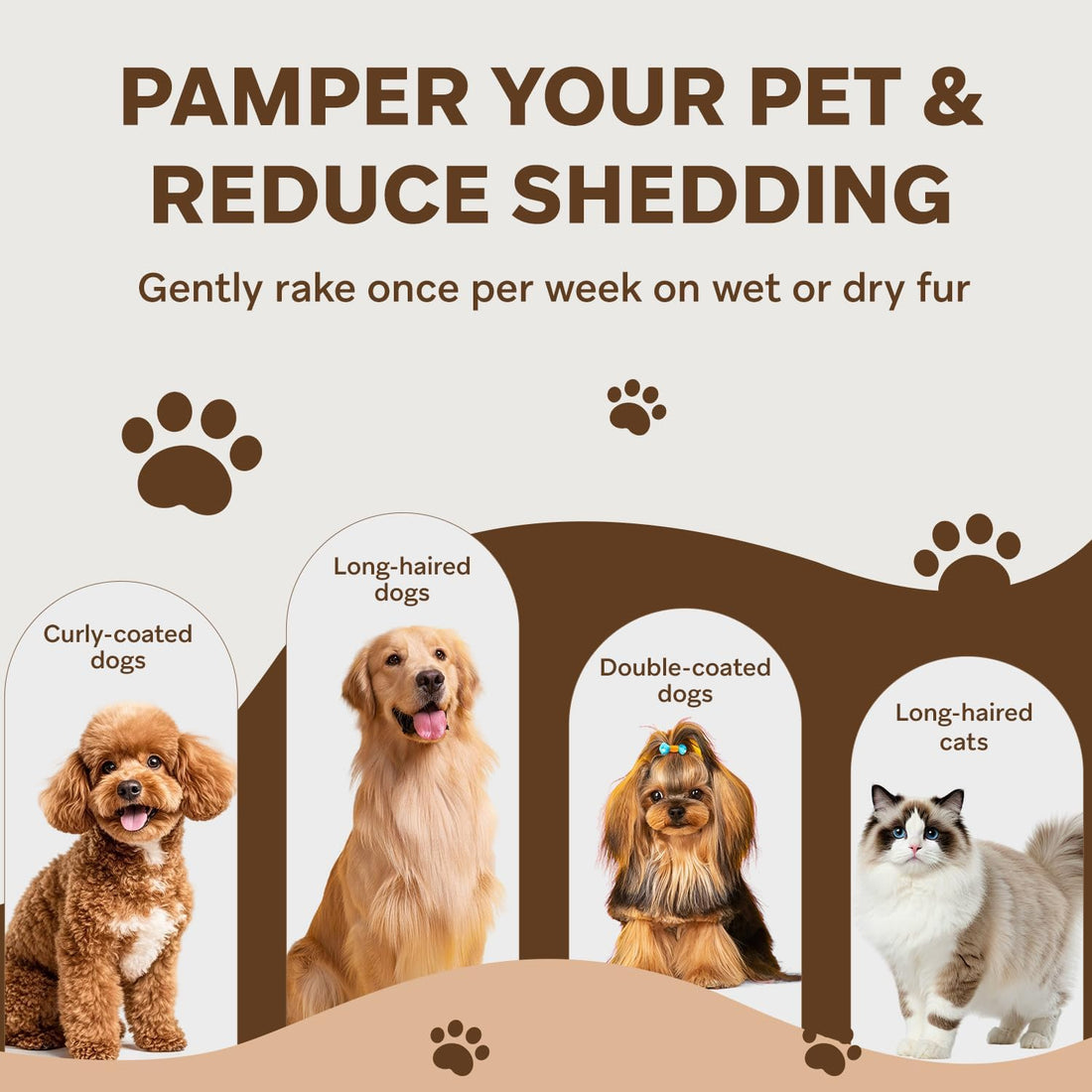 PAWSHOLIC Undercoat Rake for Dogs