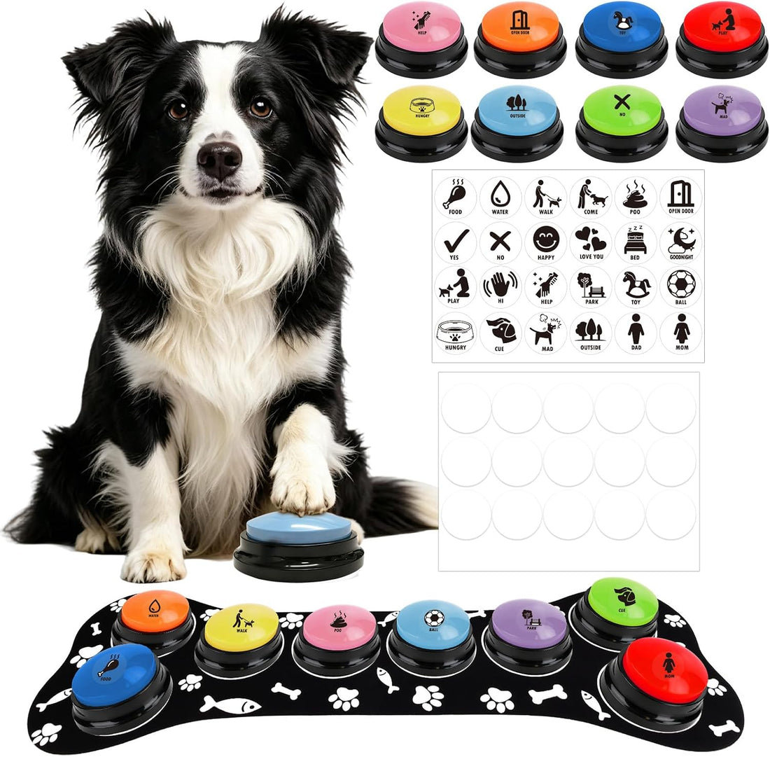 Dog Buttons for Communication, 8 Pack Recordable Dog Talking Buttons