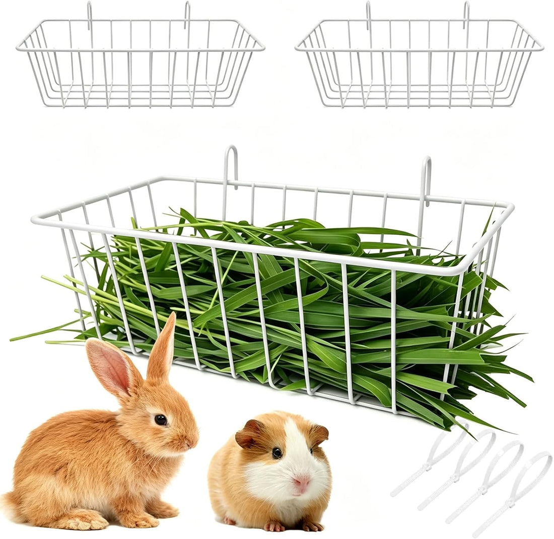 Rabbit Hay Feeder Rack, 2 Pcs Small Animals Hay Dispenser with Hooks