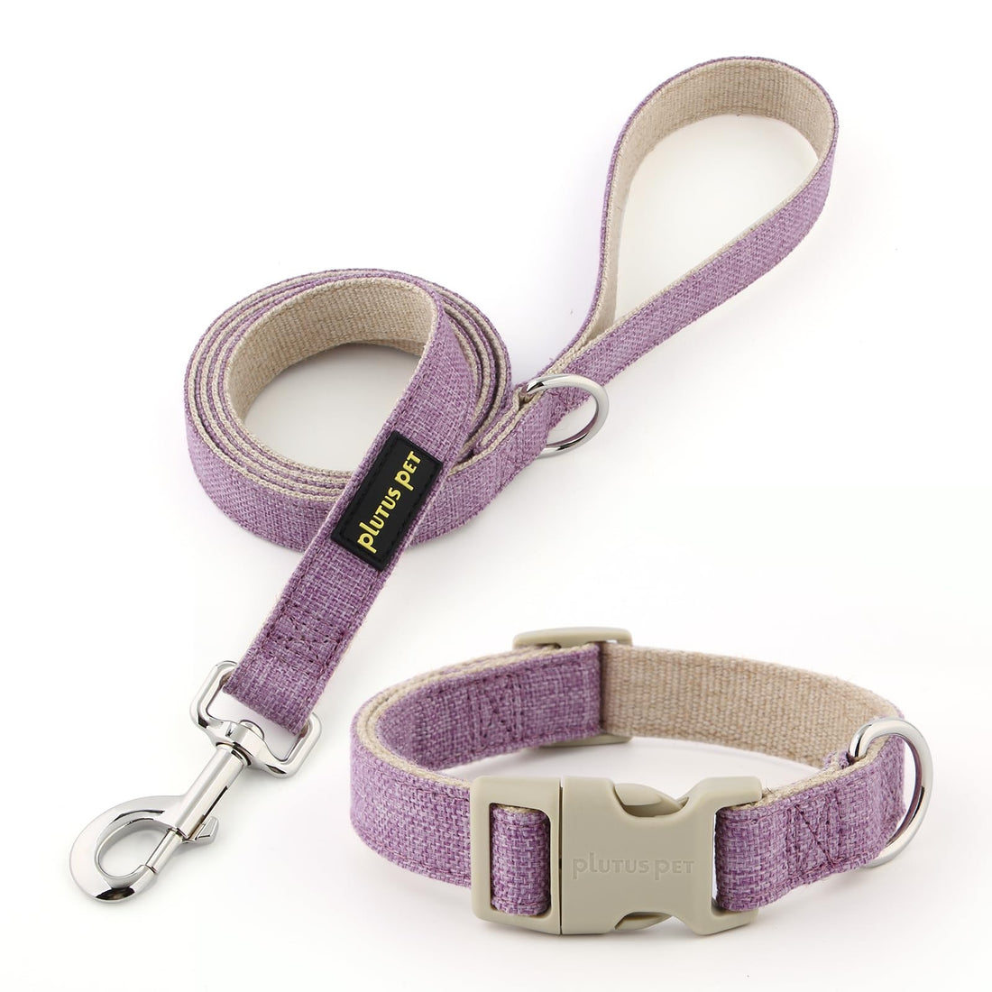 Plutus Pet Cotton Hemp Dog Collar and Leash Set