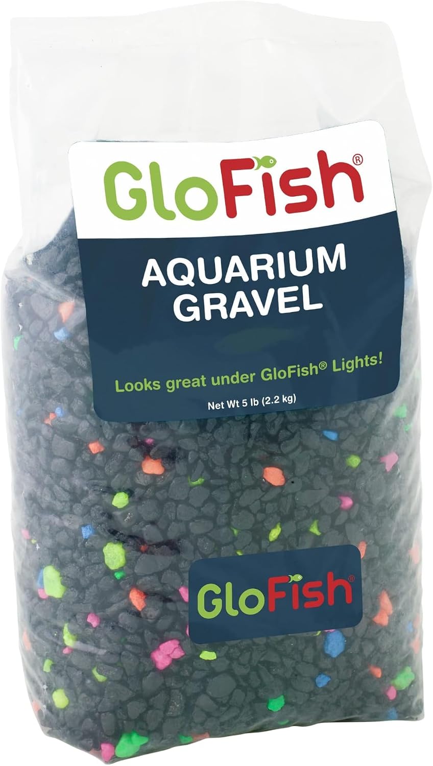 GloFish Aquarium Gravel, Black With Fluorescent Accents