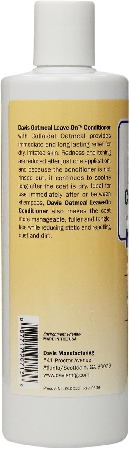 Davis Oatmeal Leave-On Dog & Cat Conditioner, 12-Ounce, DM112 12
