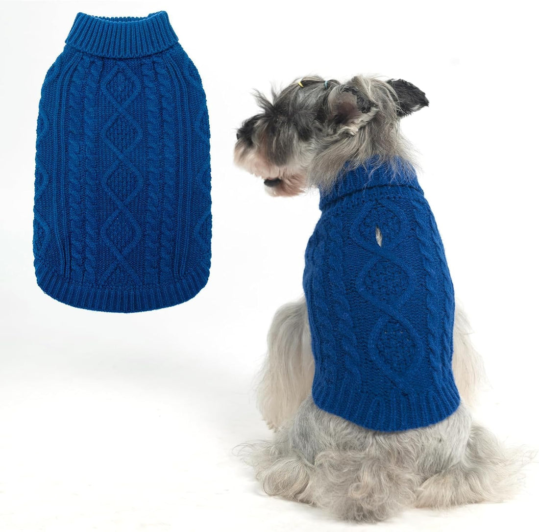 BINGPET Dog Sweater for Small Medium Dogs, Turtleneck Knitted Clothes