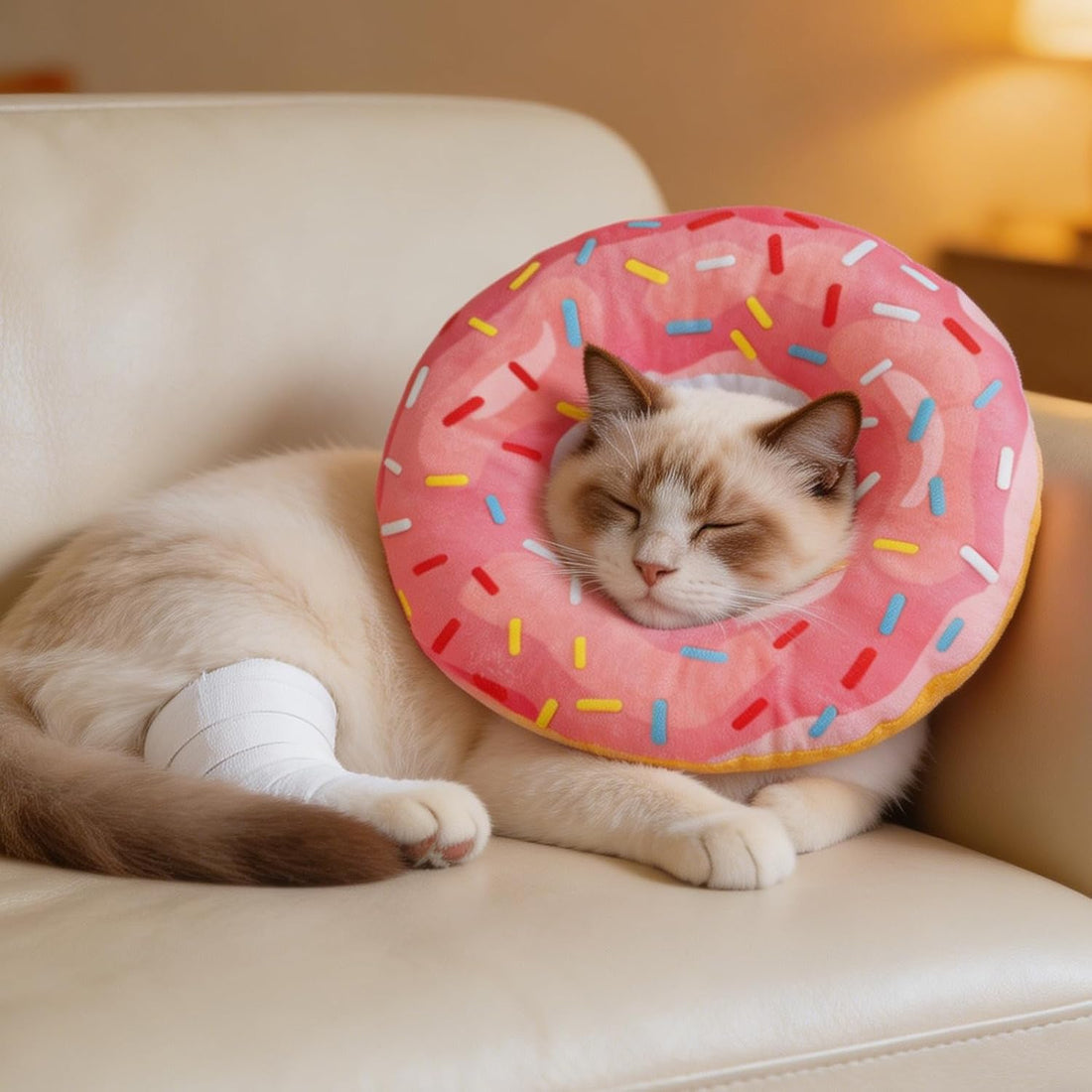 Soft Cat Elizabeth Collar Donut Anti-Licking Care for Small Cats