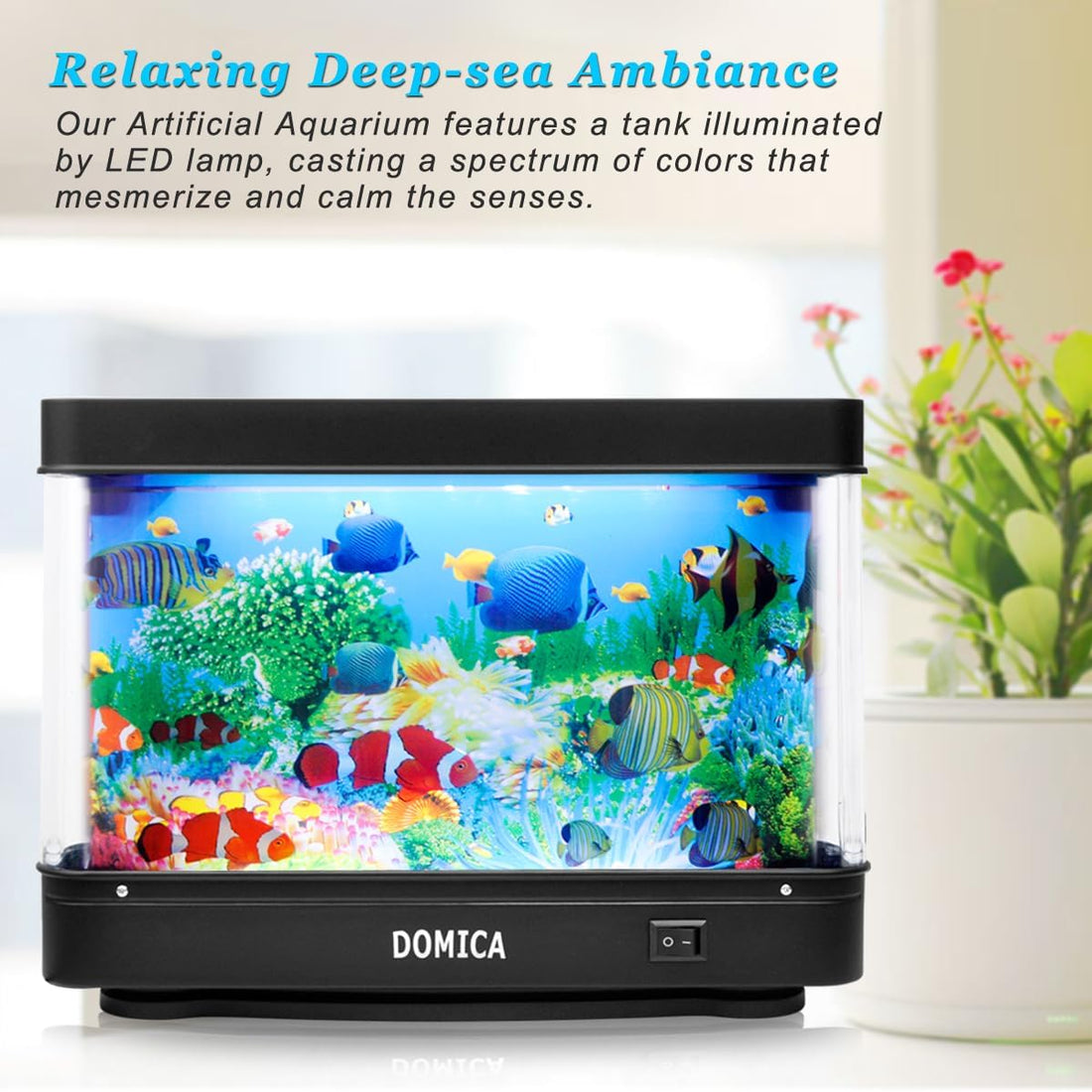 Fake Fish Tank with Moving Fish, Decorative Aquarium Lamp