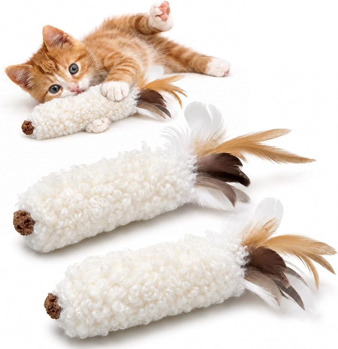 Agape Wool Cat Toys with Catnip & Silvervine Gall Fruit