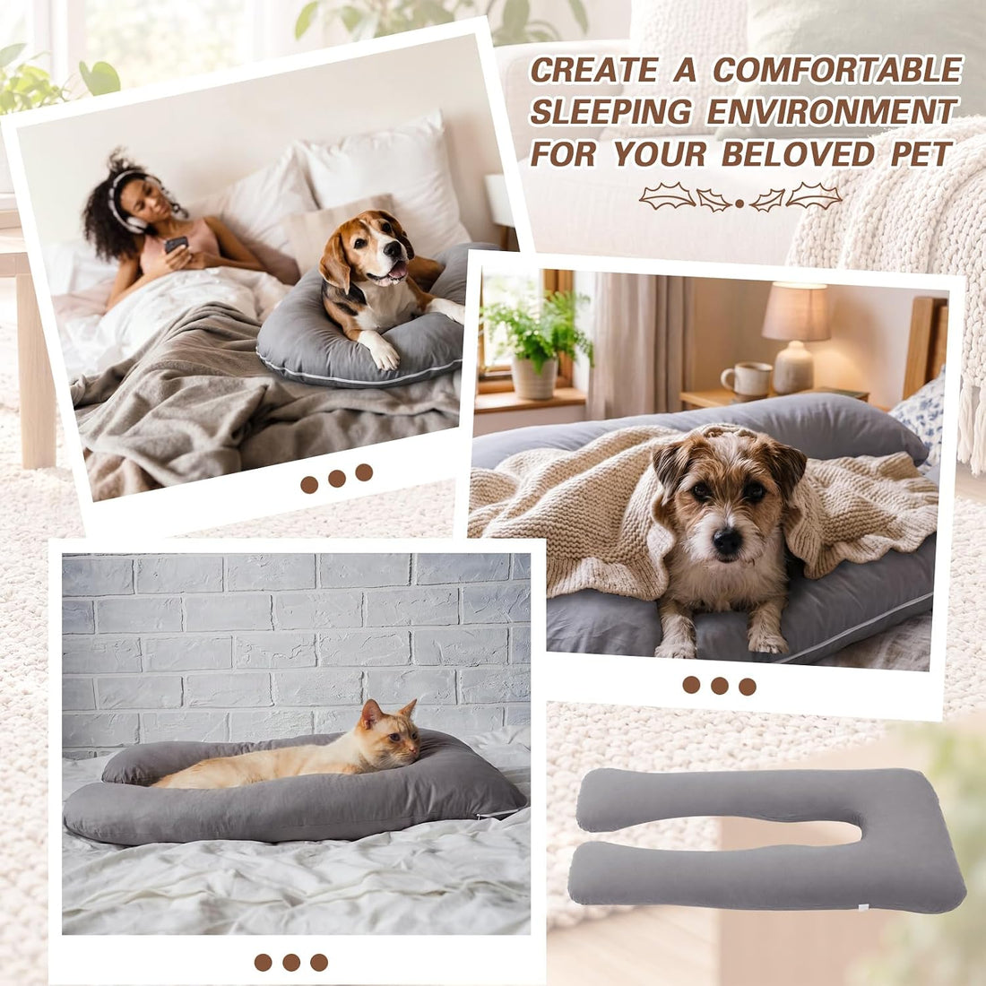 Mifoci Dog Sleeping Pillow for Large & Medium Dogs Calming Body Pillow