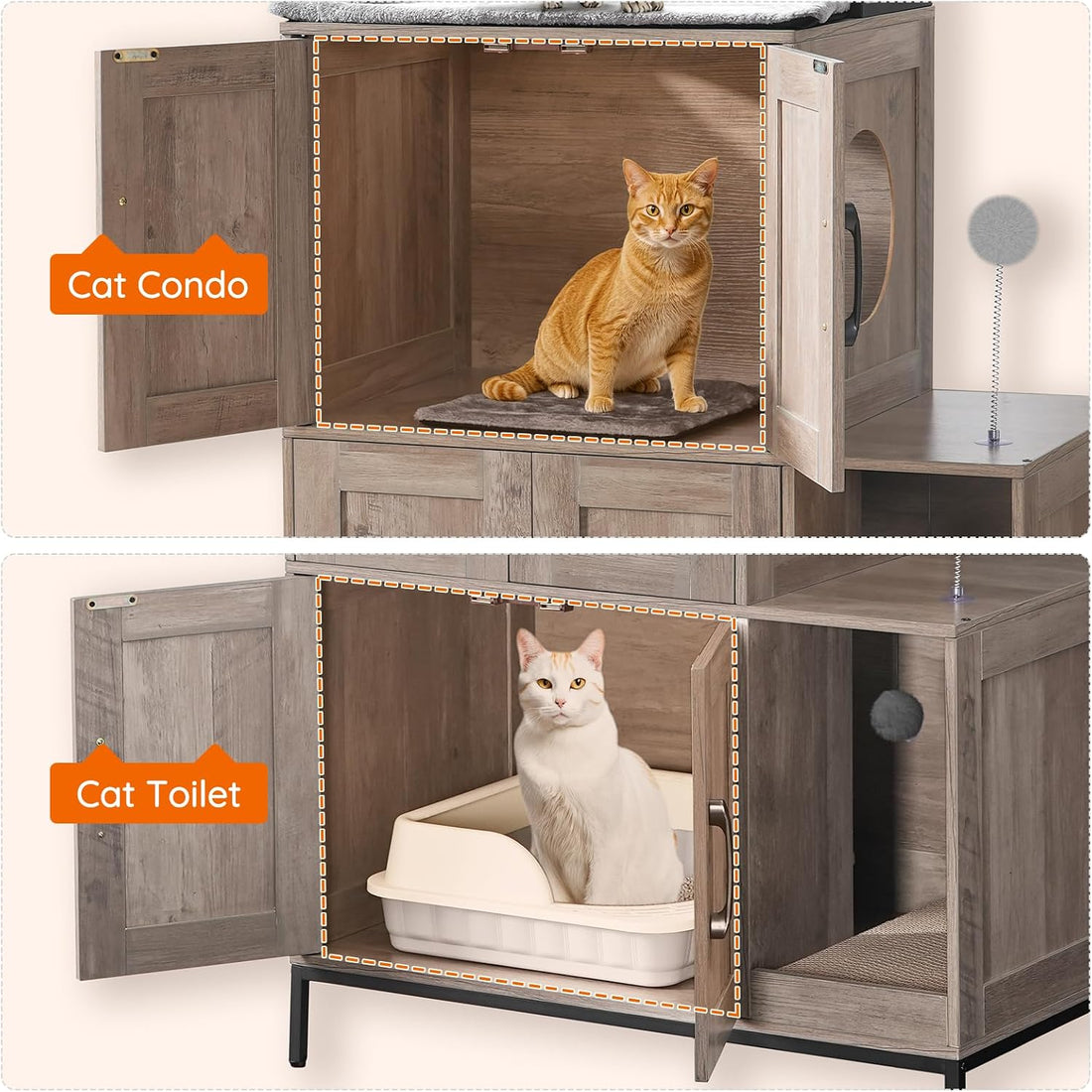 HOOBRO Cat Litter Box Enclosure Furniture