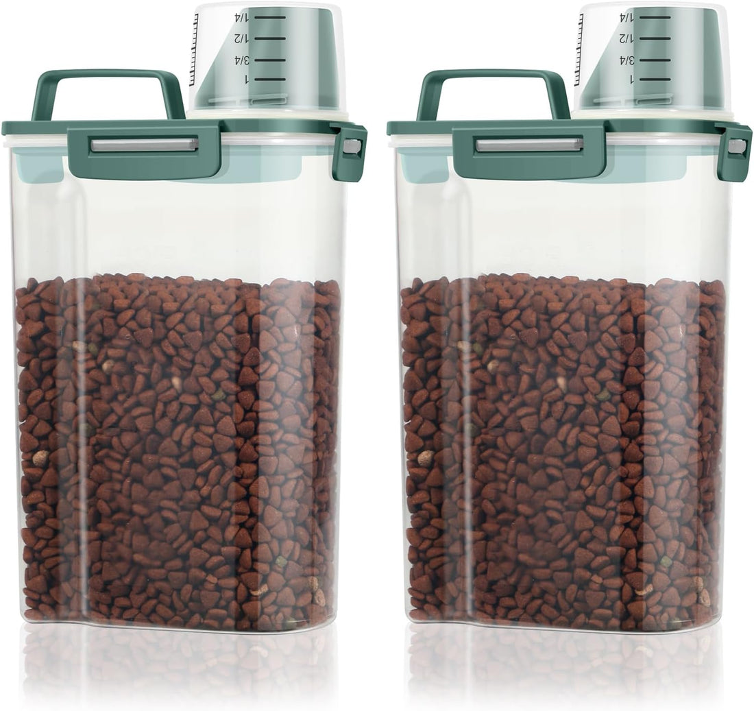 Pet Dog Cat Food Storage Container 5 to 7 lbs with Can Cover