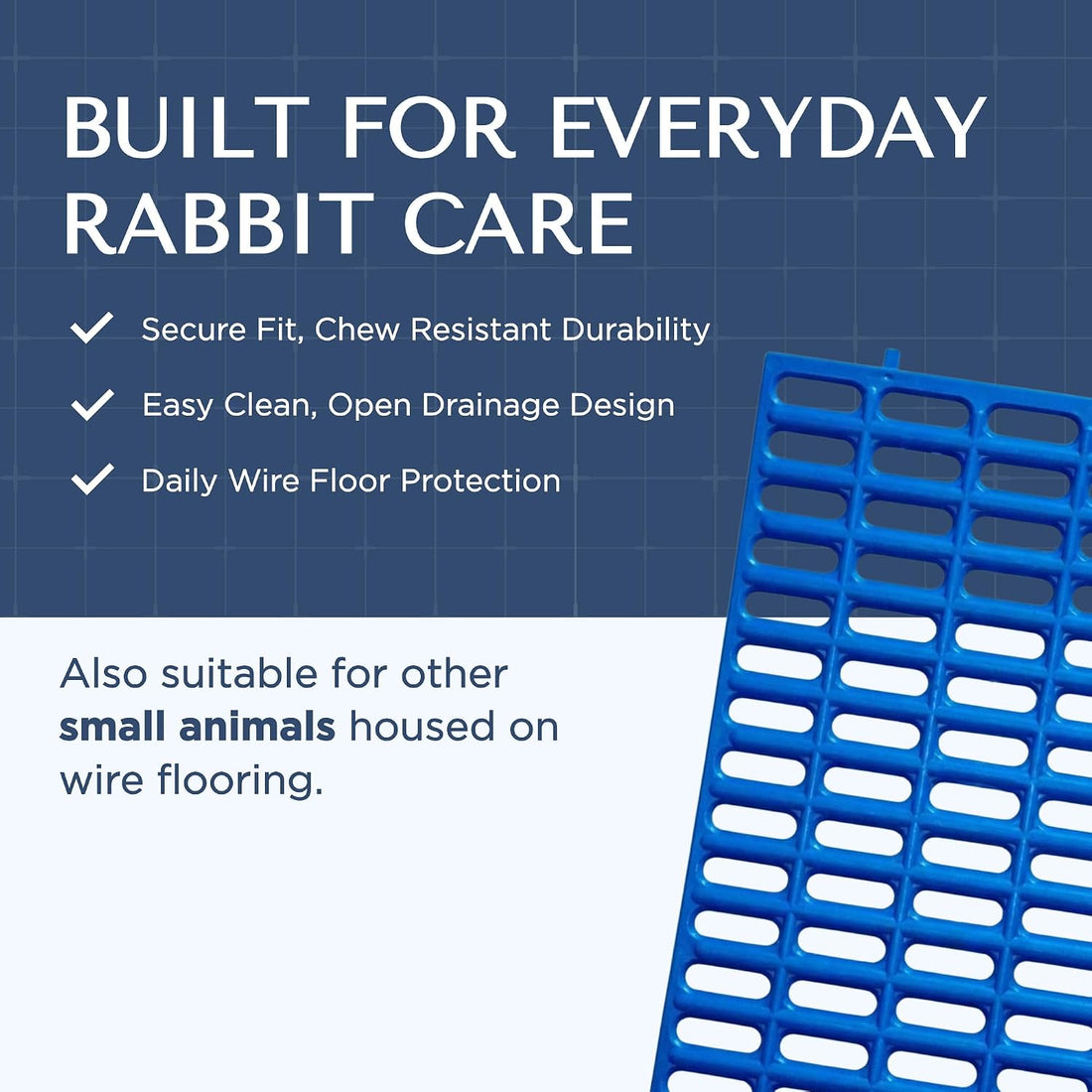 Premium Plastic Rabbit Cage Mats (Gray, 2 Pack) | 15x10 Mat