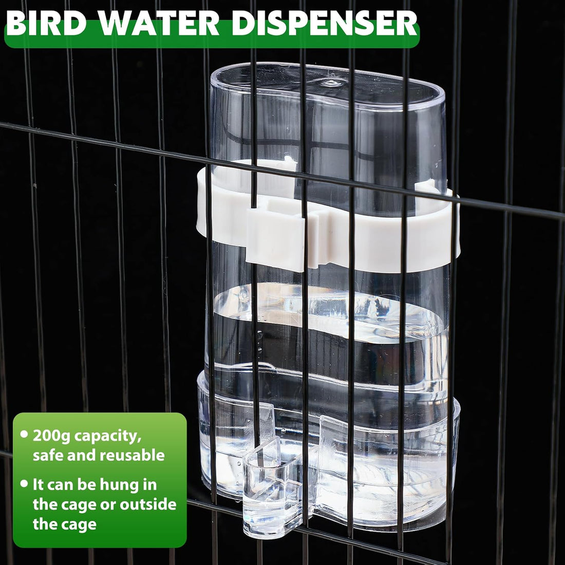 Yaomiao 4 Pcs No Mess Bird Feeders Automatic Parrot Water Dispenser