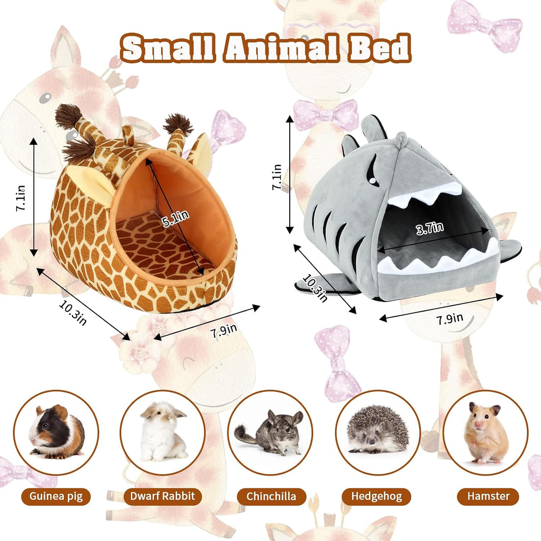 YUEPET Guinea Pig Bed 2 Pack, Warm Guinea Pig Hideouts
