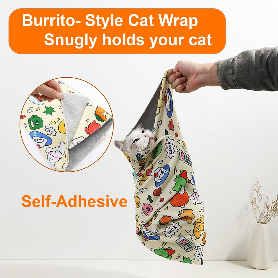 Self Adhesive Cat Wrap Grooming Blanket