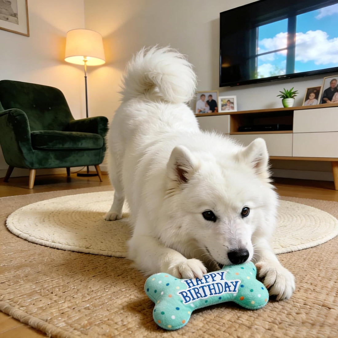 Prime Pets Dog Birthday Toys, Plush Dog Squeaky Toys