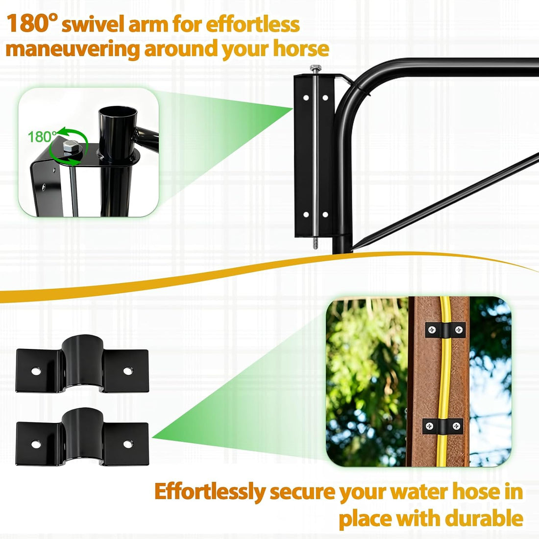 Adjustable Hose Spray Boom, Prevents Hose Tangling & Horse Trampling