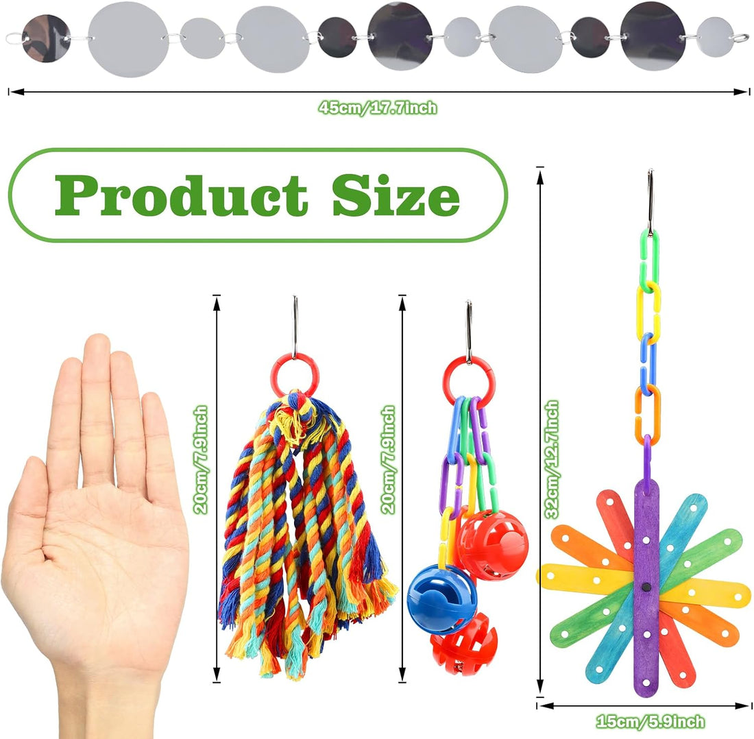QUOZUO Small Bird Toys Parakeet Cage Accessories, Parakeet Toys
