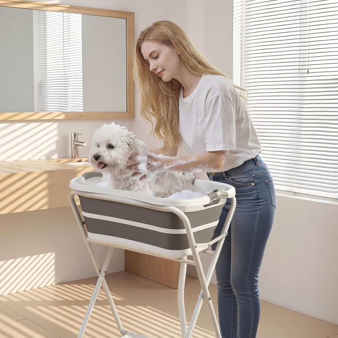 VEVOR Dog Bathtub, Elevated Dog Bath Tub