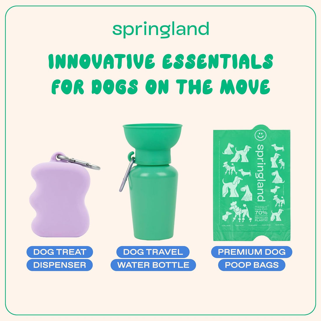 Springland Silicone Dog Training Treat Pouch for Leash