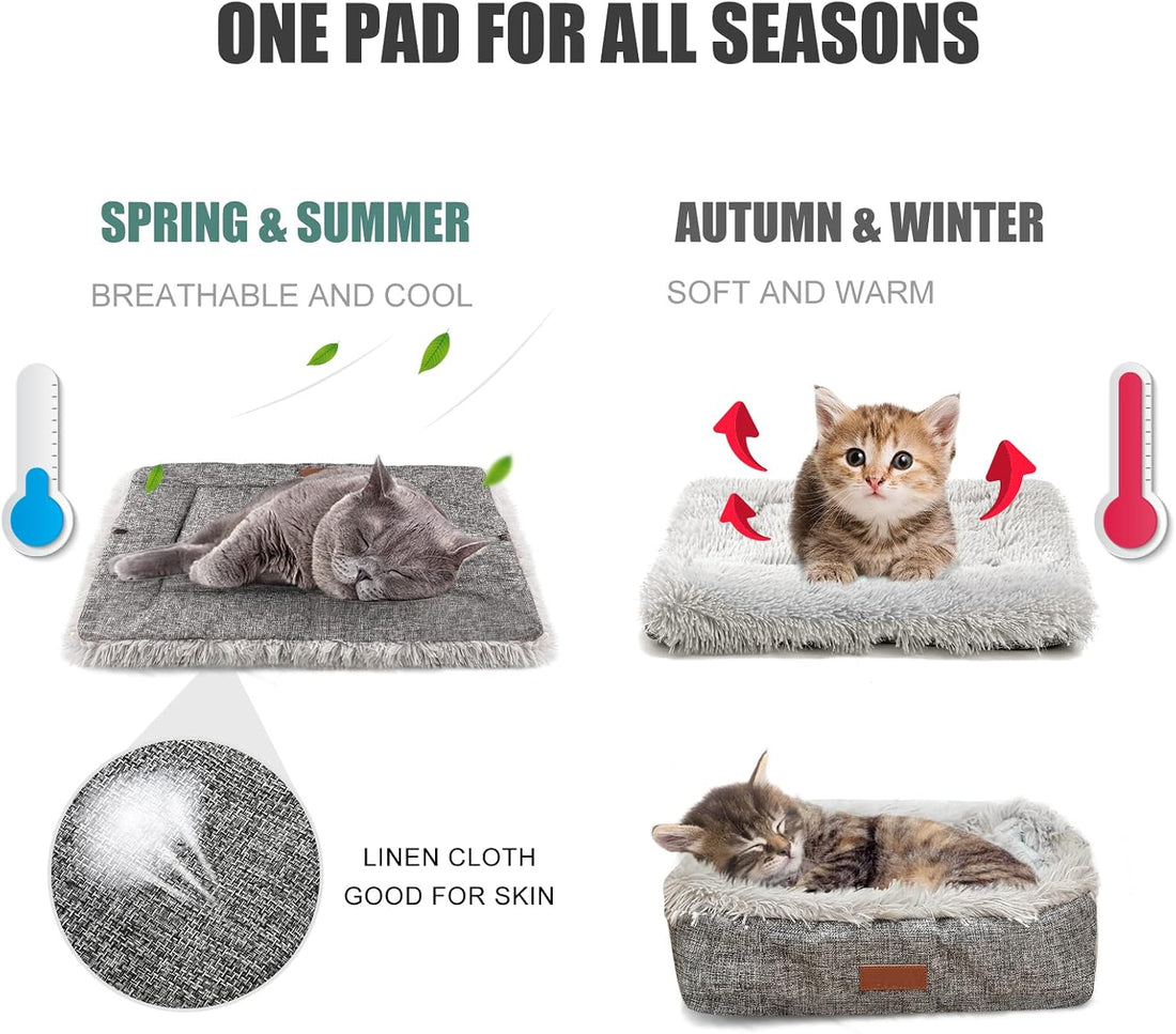 HDLKRR Cat Bed Self Warming, Foldable Self Heated Cat Mat Heating Pad