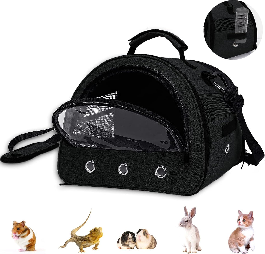 Guinea Pig Carrier with Water Bottle Holder & Washable Liner,Strap