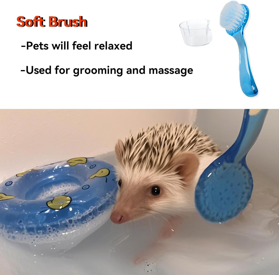 Hedgehog Bath Supplies: Foldable Bathtub, Nail Clippers, Brush, Towel