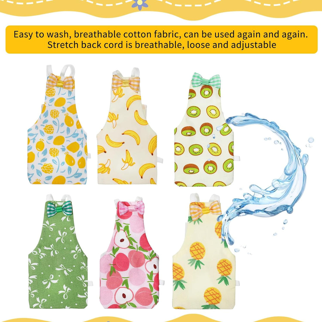 6 Pcs Bird Diapers, Parrot Diaper Reusable with Waterproof Lining