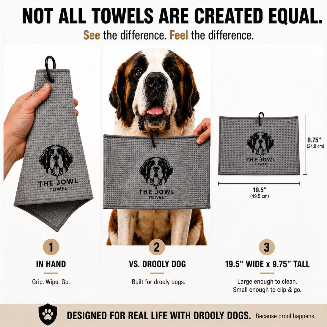 Dog Drool Towel for Large Dogs – Absorbent Microfiber Drool Catcher