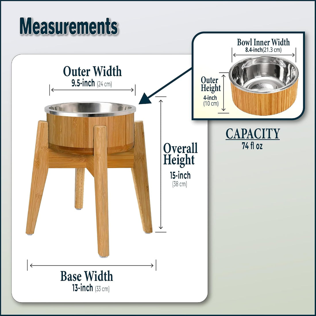 Elevated Dog Bowls for Large Breed - Raised Food/Water Bowl with Stand
