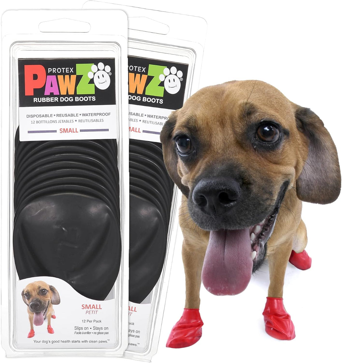 PawZ Rubber Dog Boots - Waterproof Non-Slip Dog Shoes for Hot Pavement
