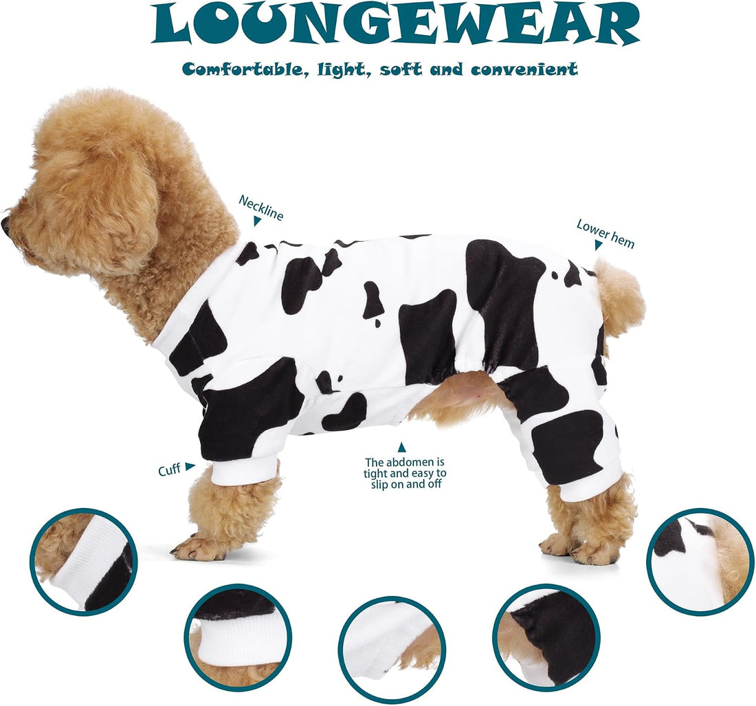 Adorable Cow Print Dog Pajamas – Lightweight