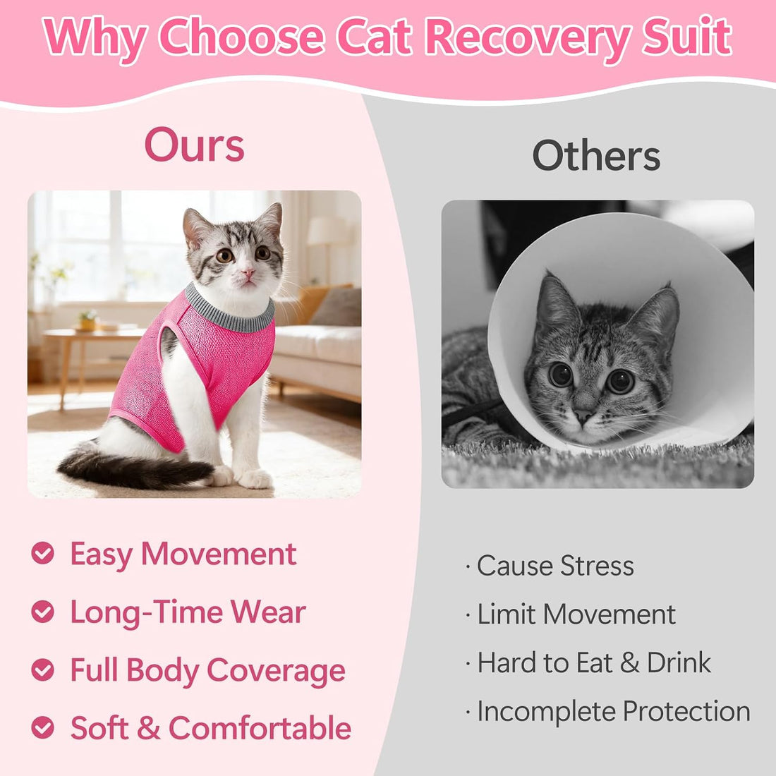 Coppthinktu Cat Recovery Suit Cat Onesie After Surgery