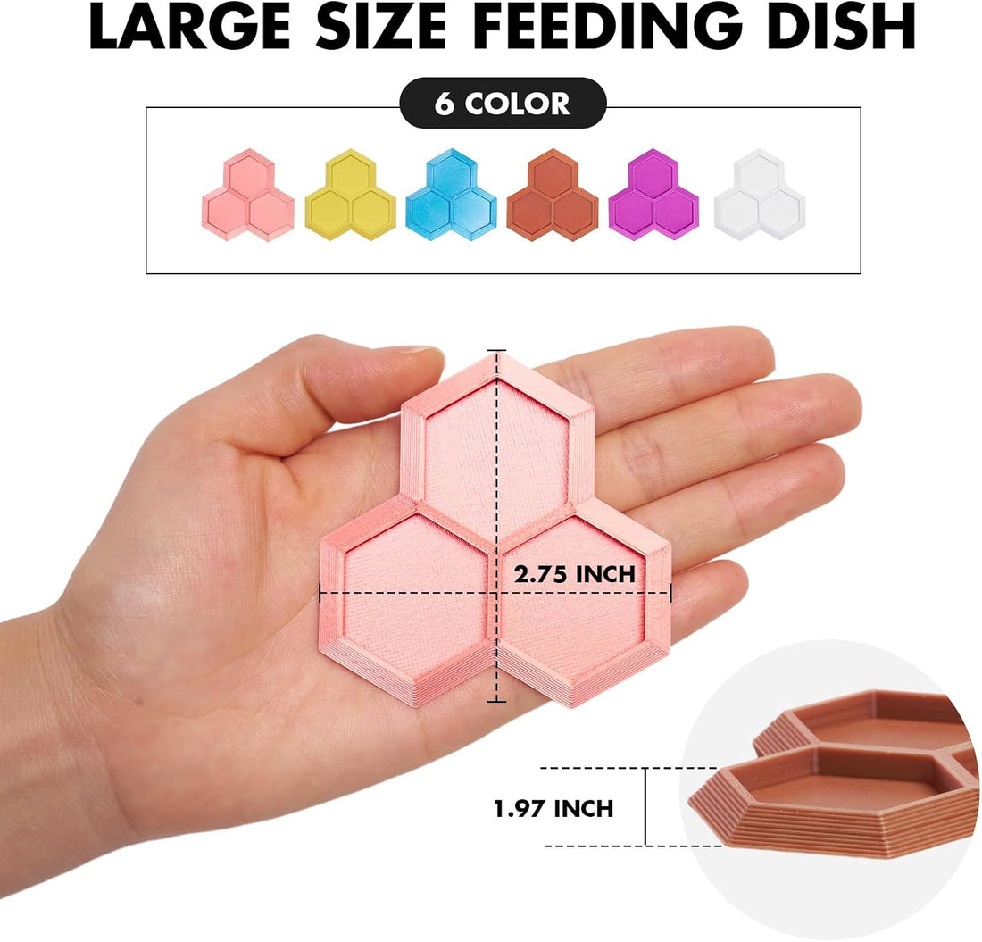 3 in 1 Dubia Roach Large Feeder Bowl, 6 PCS Isopod Food Dish