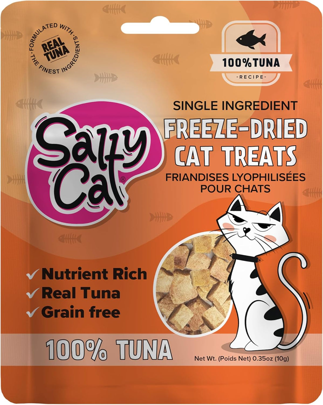 Salty Cat Freeze Dried Tuna cat Treats, 100% Wild-Caught Tuna, 10 g