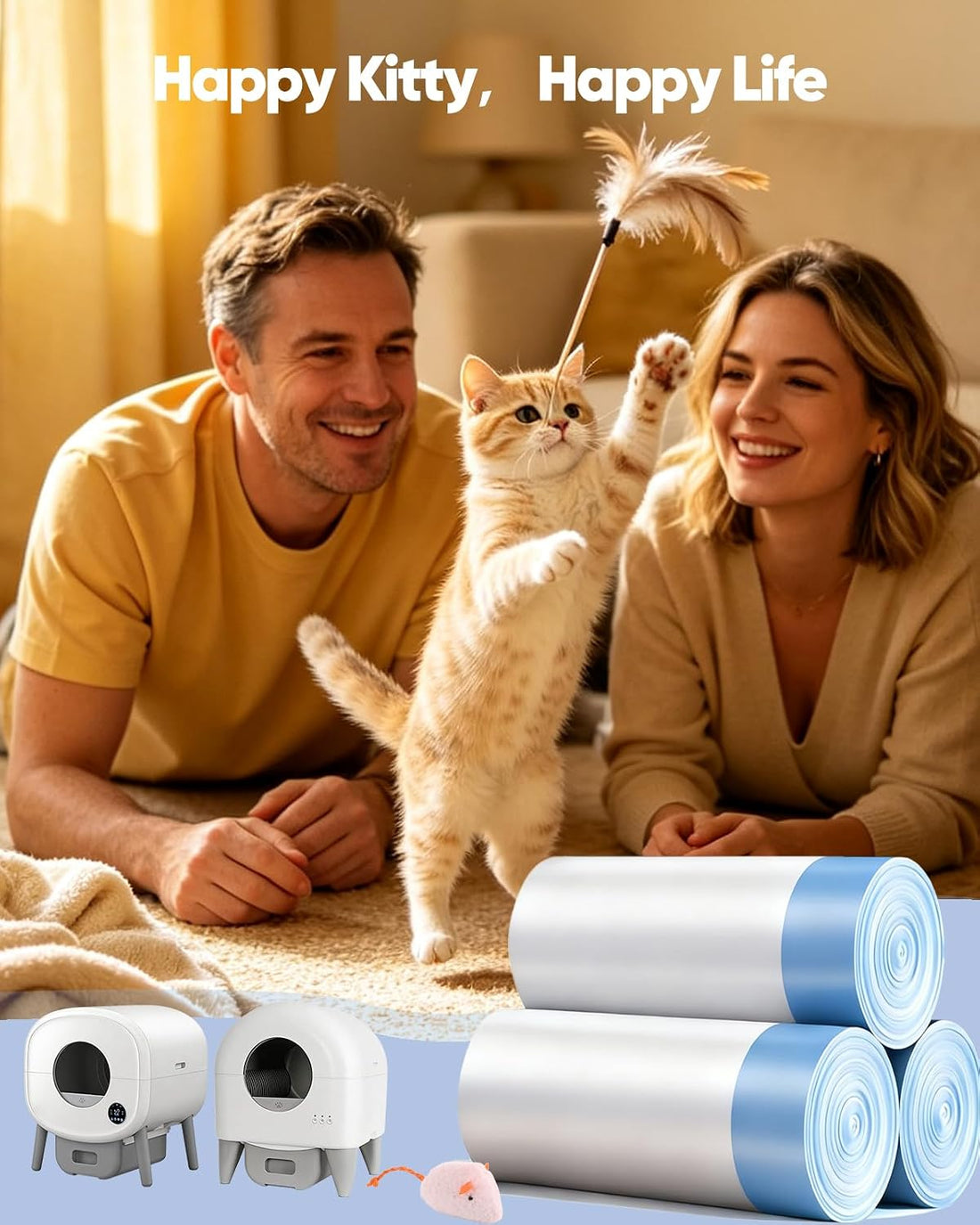 66 Count 26"x11.8" Cat Litter Box Bags Liners for Automatic Cat