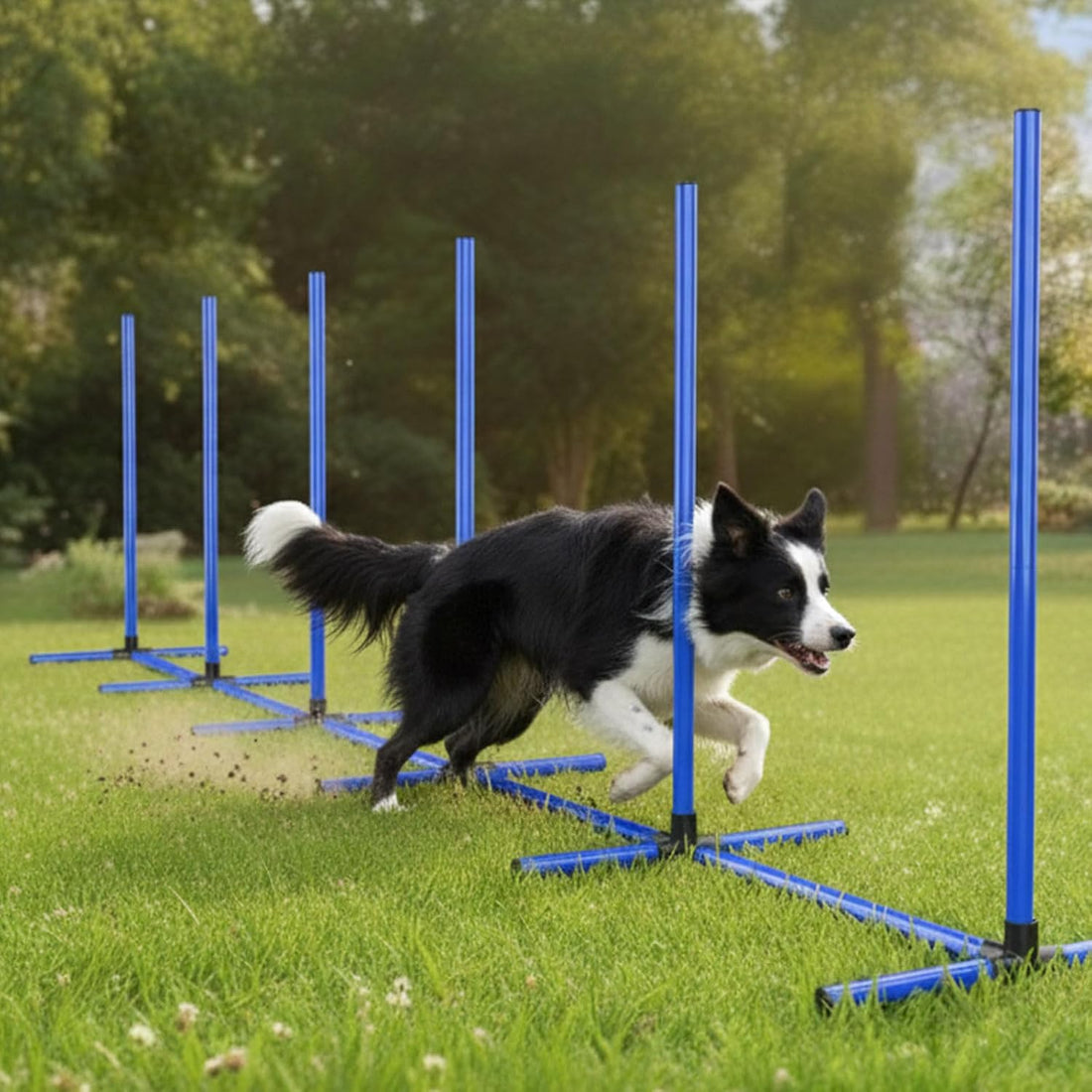 Dog Agility Hurdle, 4 Jump Bar Sets Indoor Outdoor Backyard Train