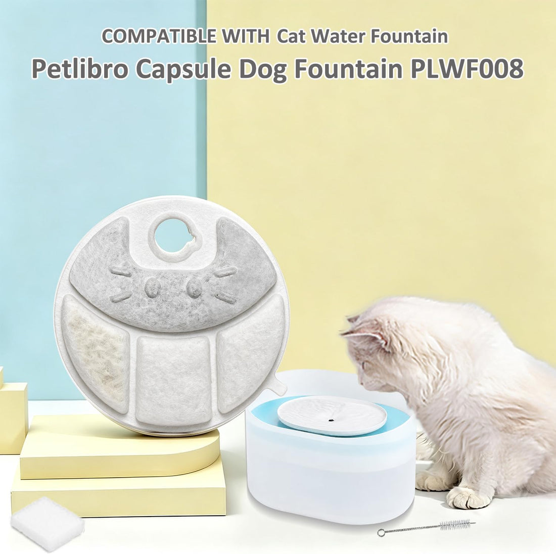 Pet Water Fountain Filters Fit for Petlibro Capsule Dog Fountain