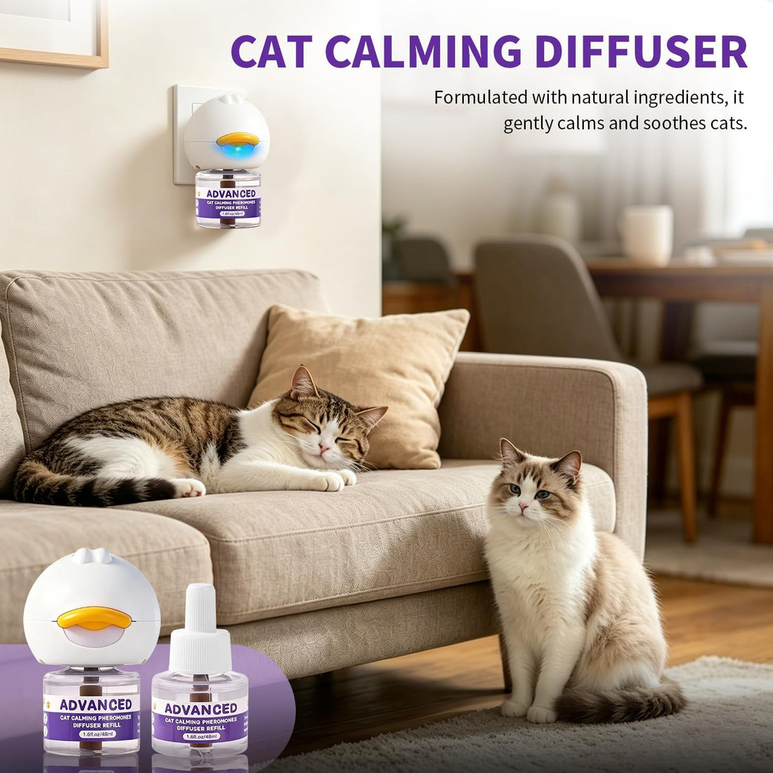 Cat Calming Diffuser Kit with 2 Diffusers & 4 Refills
