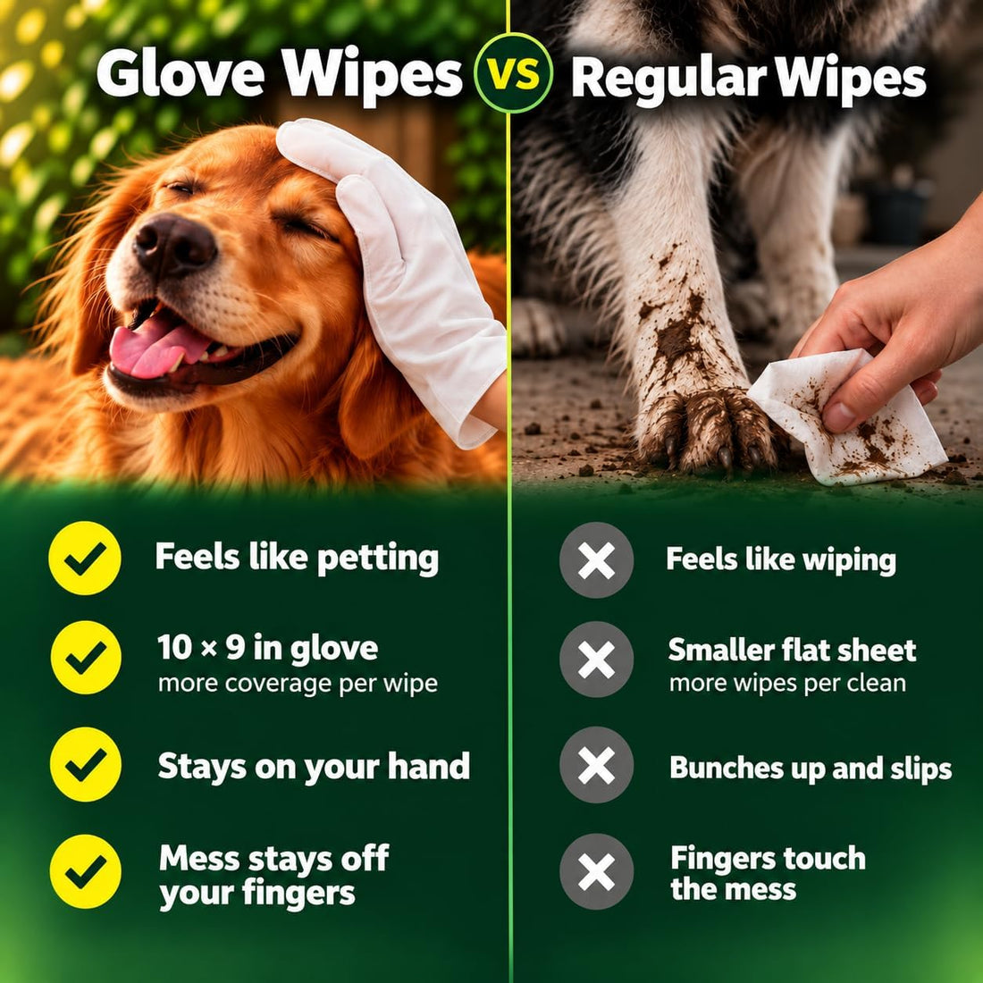 Petazy Pet Glove Wipes for Dogs & Cats