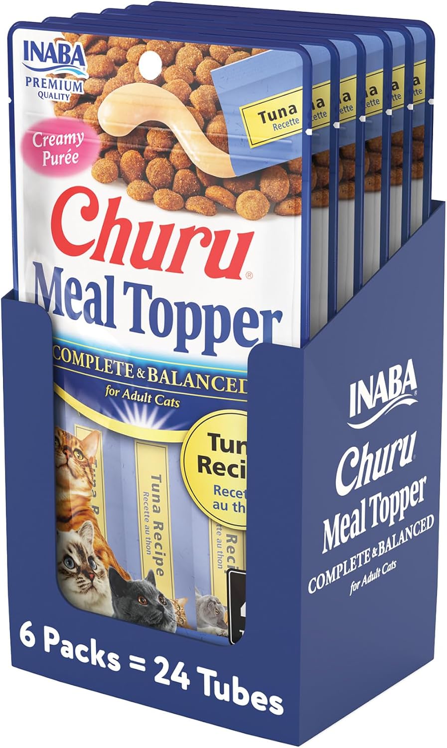 INABA Churu Meal Topper for Cat Food, Chicken, 24ct