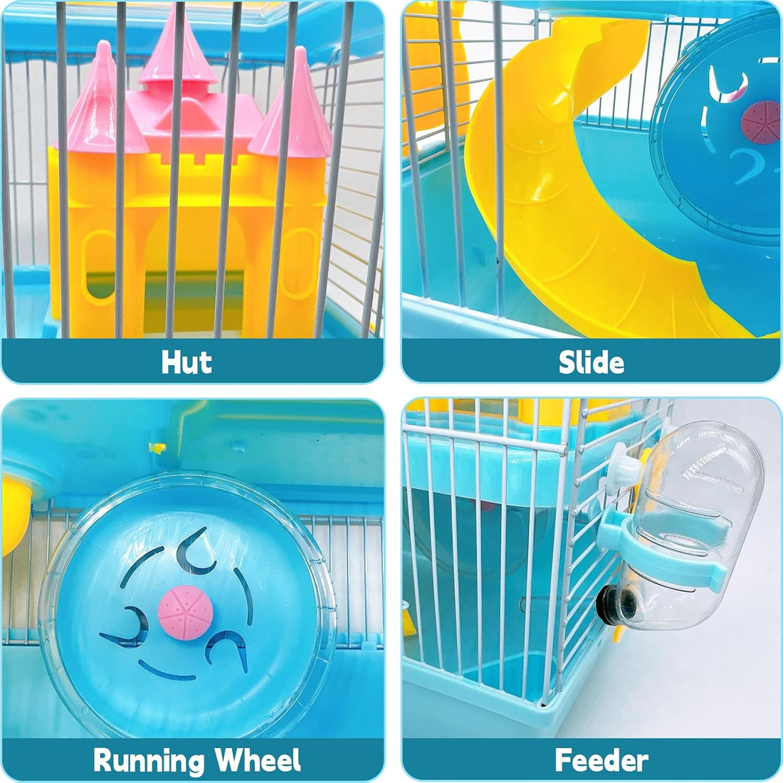 Tfwadmx 2-Tier Portable Dwarf Small Hamster Carrier Travel Cage