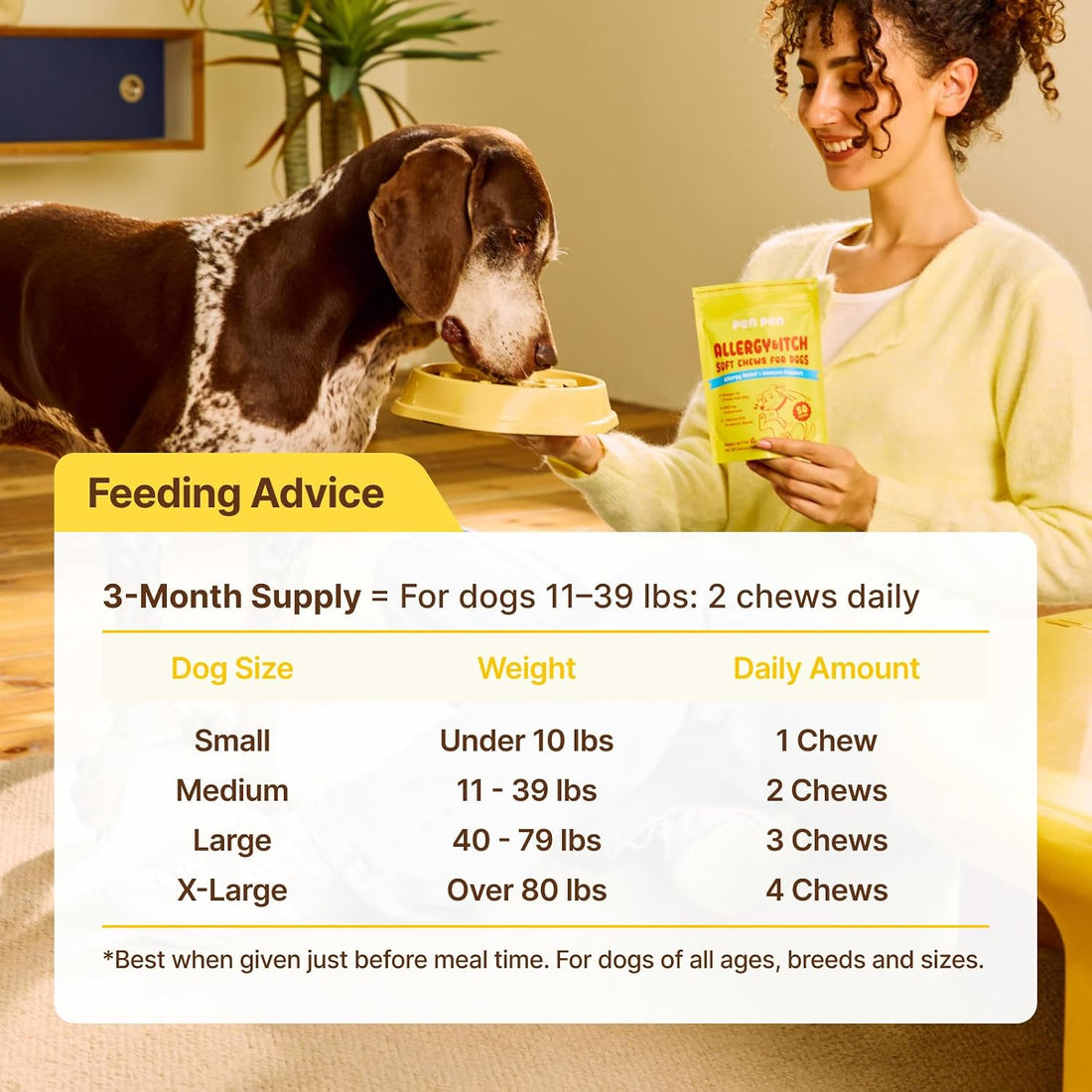 PENPEN Dog Allergy Chews - Anti-Itch & Itchy Skin Support for Dogs