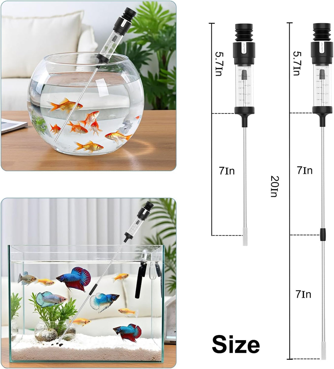 Carefree Fish Aquarium Gravel Vacuum & Precision Suction Nozzle