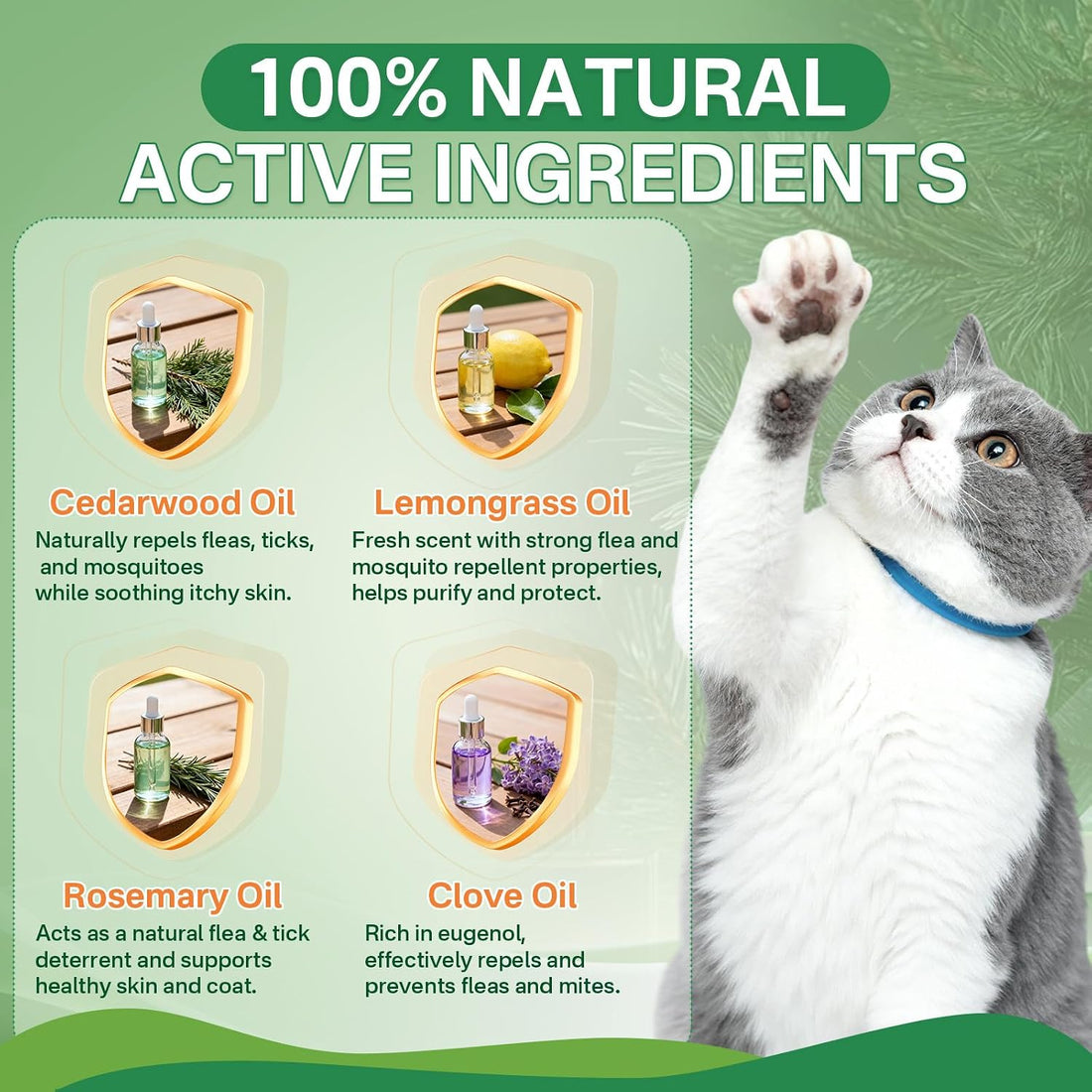 Puyrzoe Flea Collar for Cats 4 Pack