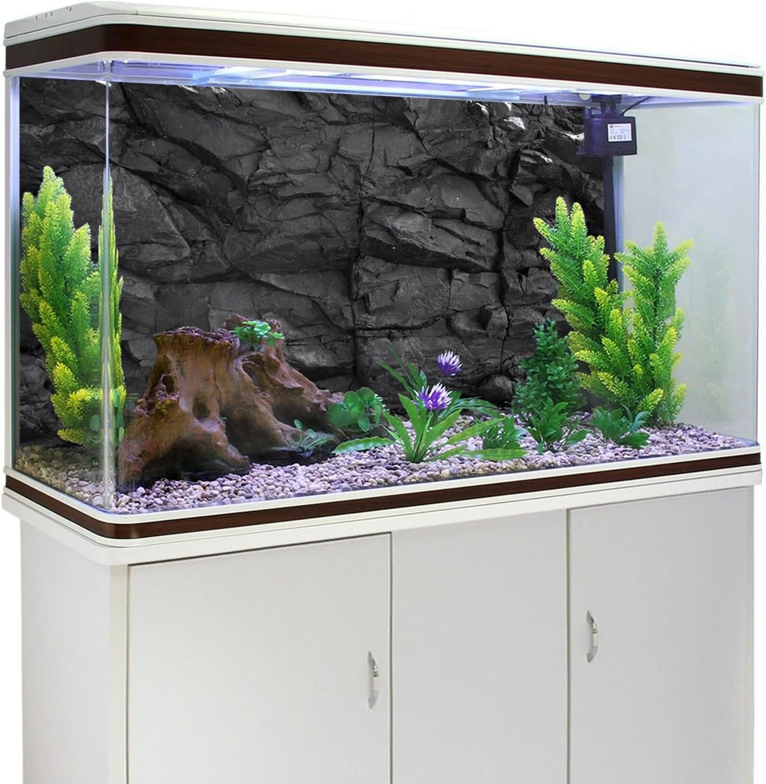 48x24 inches Stone Aquarium Background Black Rock Fish Tank Background