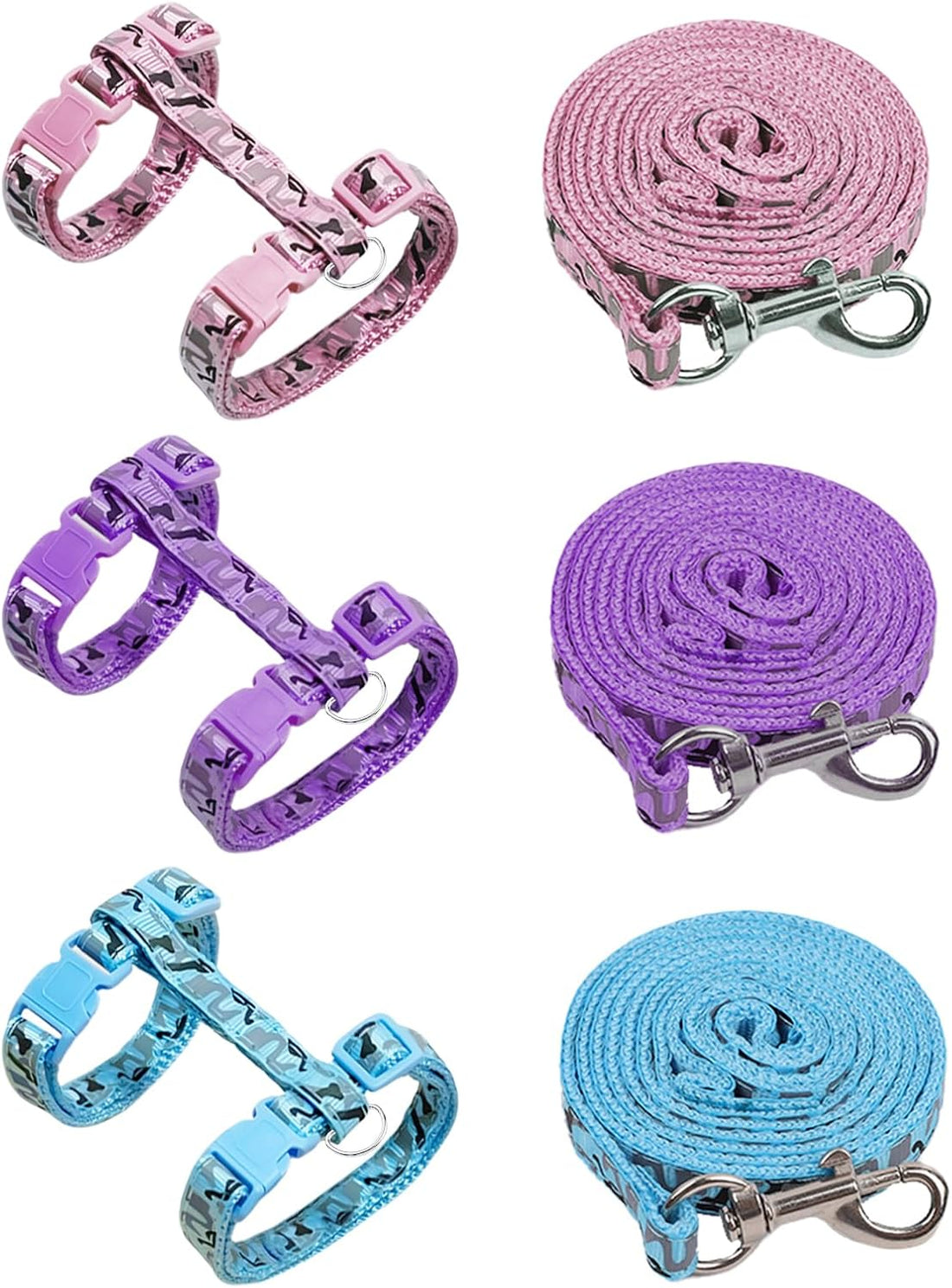 3 Pack Cat Leash and Harness Set