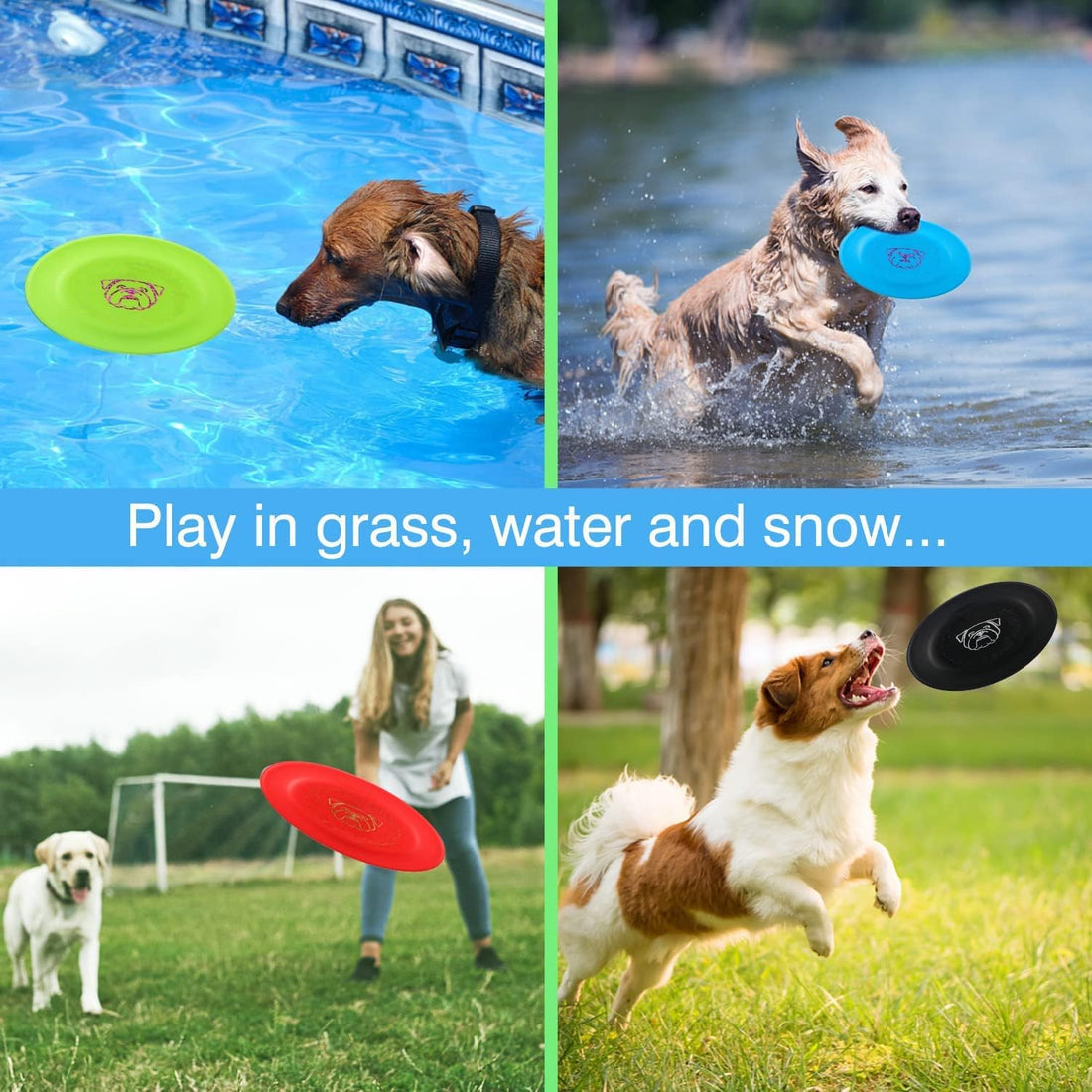 XIGOU Dog Flying Disc, 3 Pcs Competition Dog Flyer Toy