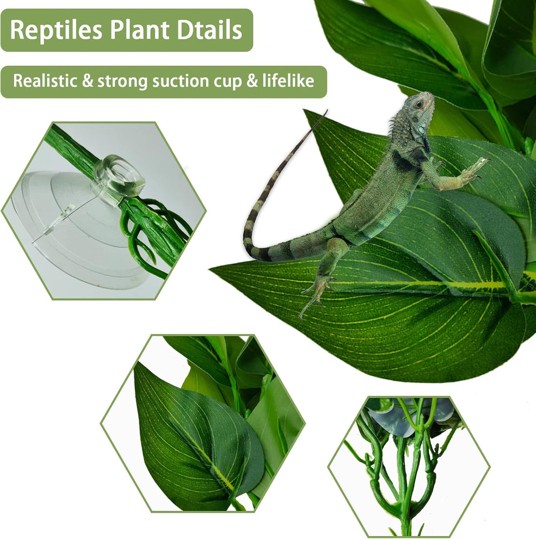 PINVNBY Reptile Terrarium Plants Hanging Artificial Lizards Habitat